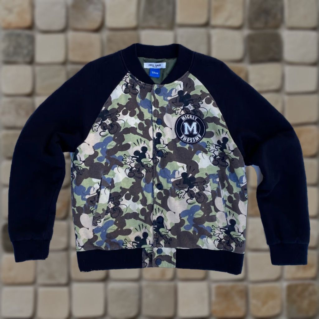 Vintage VINTAGE Holl House Holland x Disney Mickey Varsity Jacket Shirt Mens Camouflage Sz L Size US L / EU 52-54 / 3 - 1 Thumbnail
