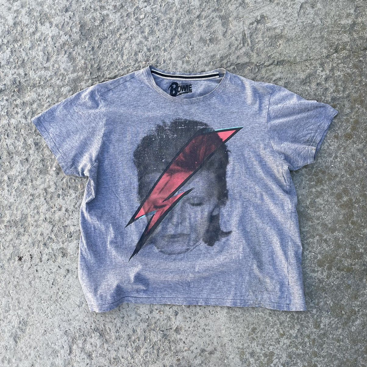 Pre-owned Rock T Shirt X Vintage David Bowie T-shirts Big Logo Rock Band Y2k 90's Usa In Grey