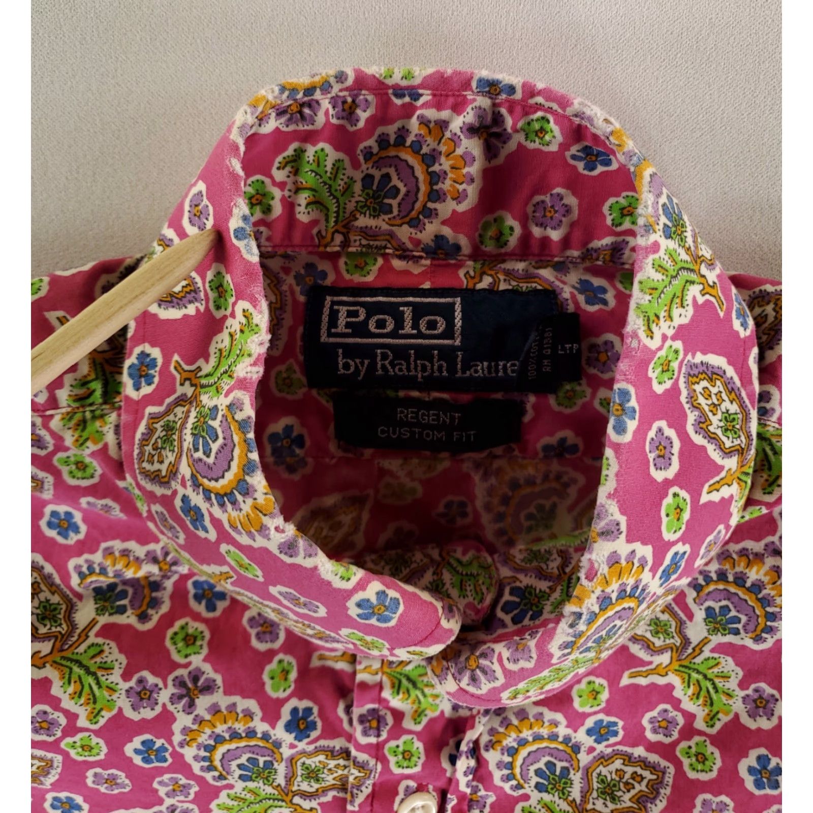 Polo Ralph Lauren Polo Ralph Lauren Regent Paisley Button Up Shirt Pink Custom Fit Mens M Long Sleeve Size US M / EU 48-50 / 2 - 2 Thumbnail