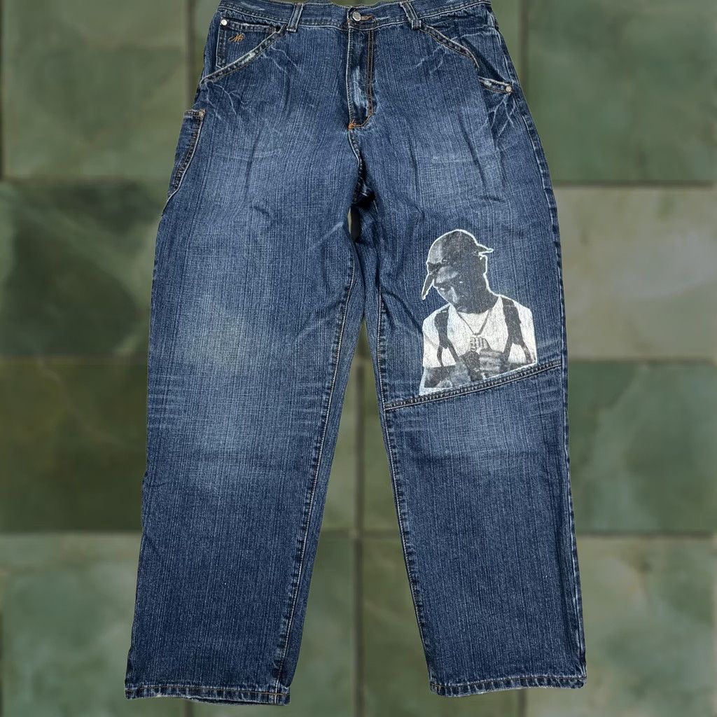 Vintage Makaveli Jeans Mens 38 Blue Baggy Hip Hop Y2K Streetwear Jeans Size US 38 / EU 54 - 1 Thumbnail