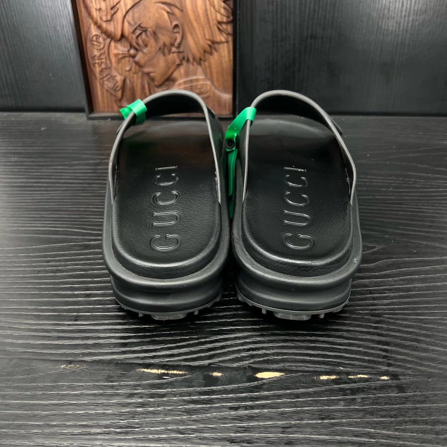 Gucci GUCCI Interlocking Rubber Slippers Black 8/42 Worn Size US 9 / EU 42 - 3 Thumbnail
