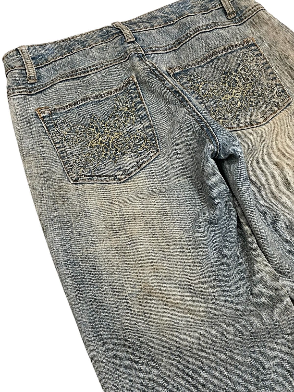JNCO × Southpole Southpole Embroidery Flare Muddy Rusty Y2K Denim Size US 29 - 18 Thumbnail
