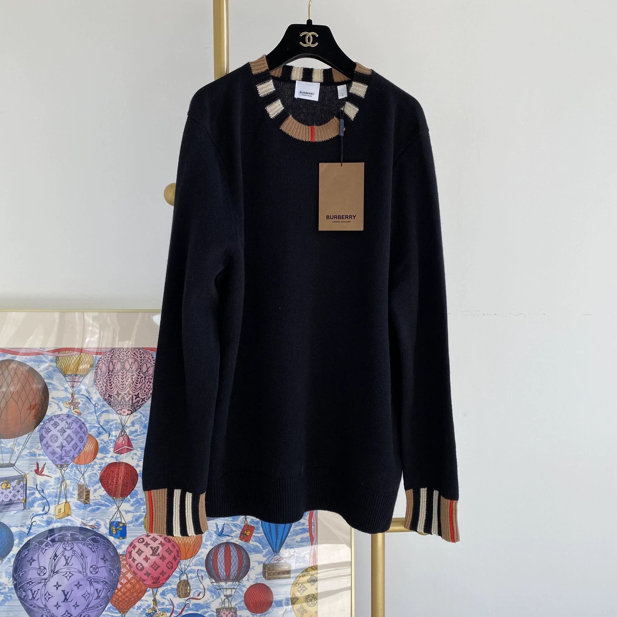 Burberry Burberry Black Knit Top L New With Tags Size US L / EU 52-54 / 3 - 1 Thumbnail
