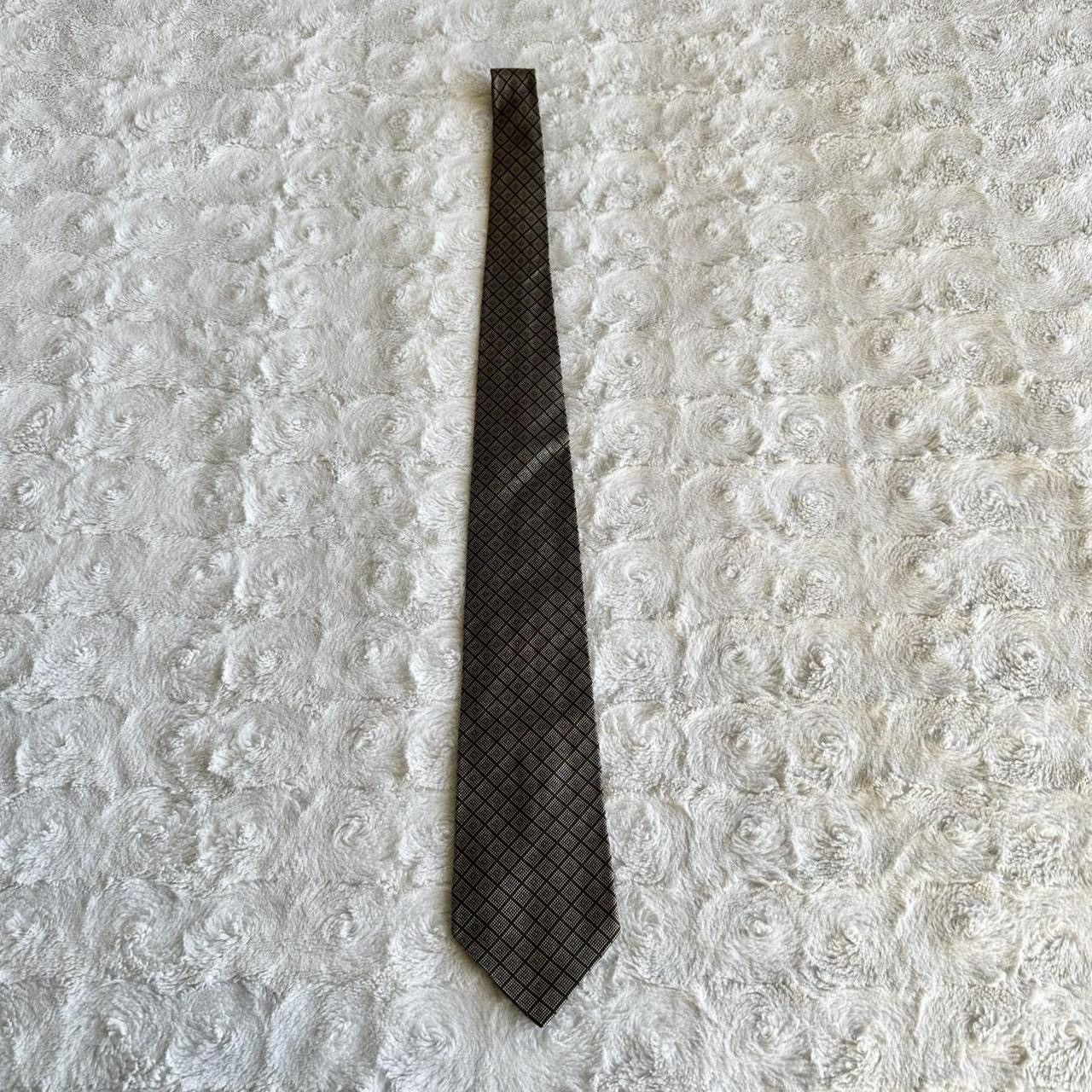 Tommy Hilfiger Vintage Tommy Hilfiger Necktie Mens Gold Blue Geometric Silk Size ONE SIZE - 3 Thumbnail