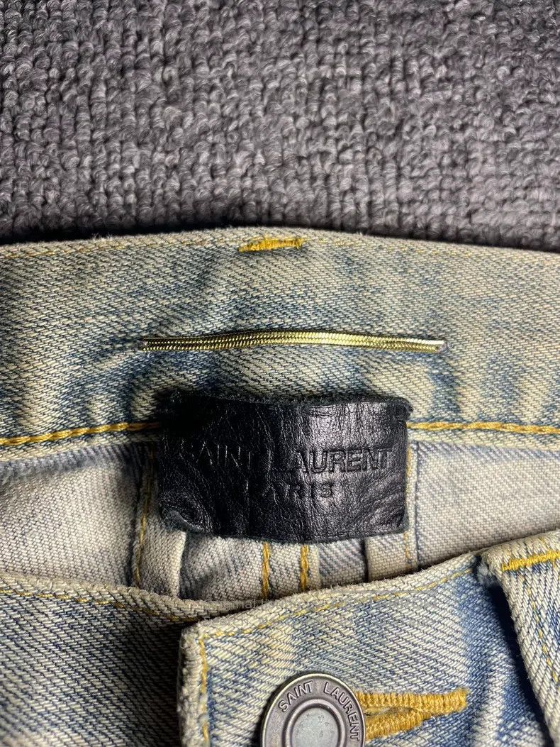 Saint Laurent Paris Saint Laurent Paris Mud Stained Destroyed Blue Denim Jeans Size US 26 / EU 42 - 4 Thumbnail