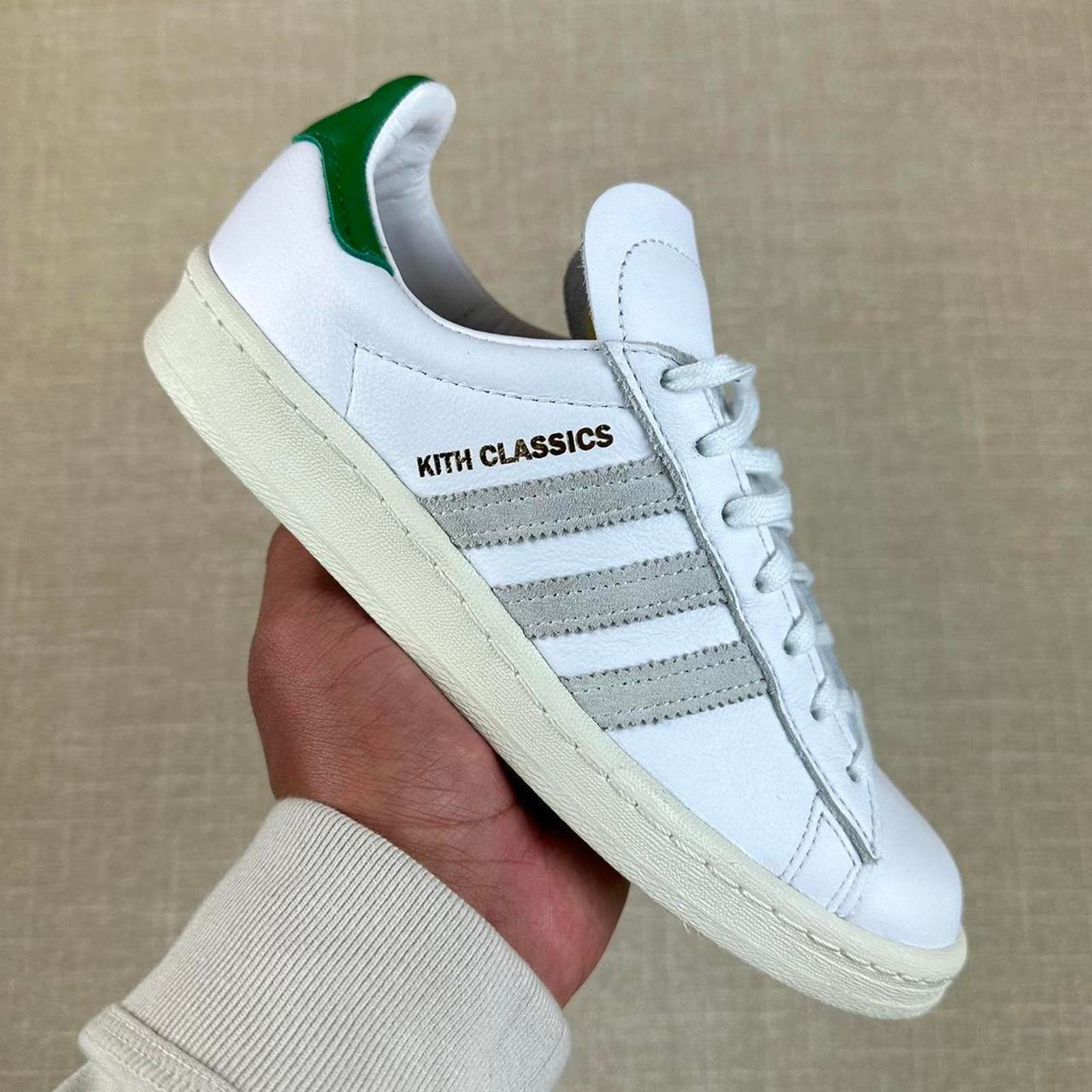 image of Adidas Campus 80's Kith Green Shoes in Cream, Women's (Size 6.5)