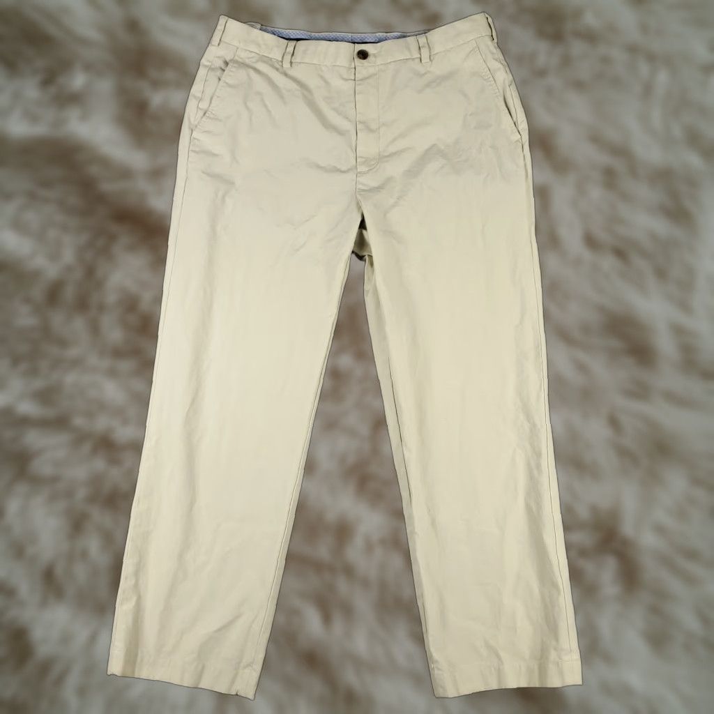 Brooks Brothers Mens 38x30 Beige Cotton Flat Front Chino Pants