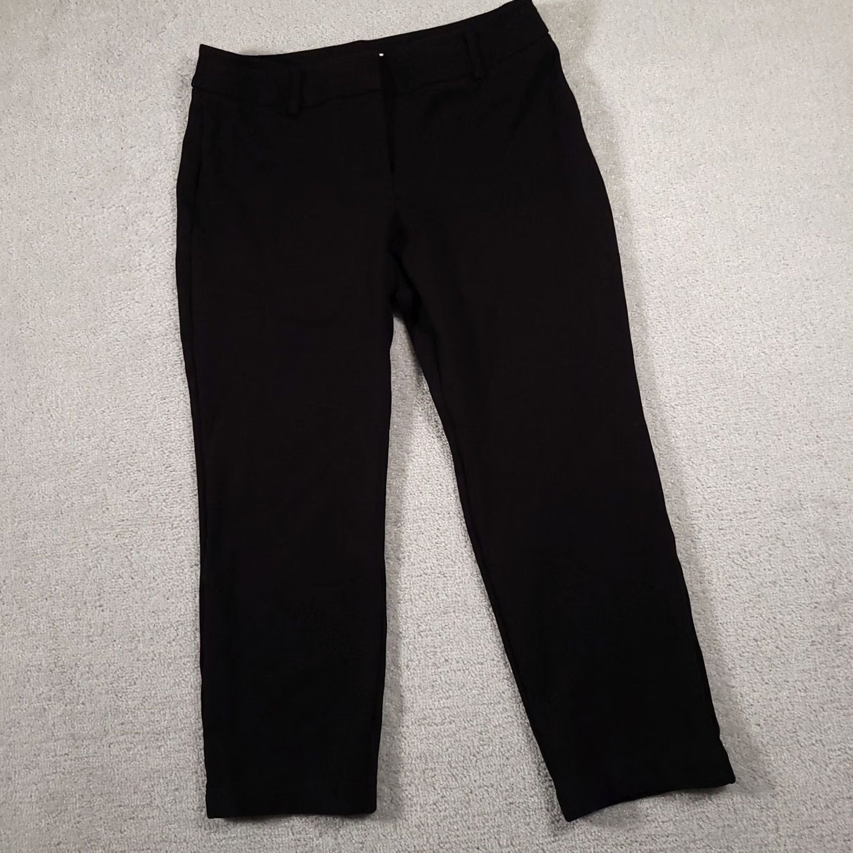 Vintage Chico's Pants Women's 10 Short Black Straight Stretch Ponte Chino 32X26 Size 32" / US 10 / IT 46 - 2 Thumbnail