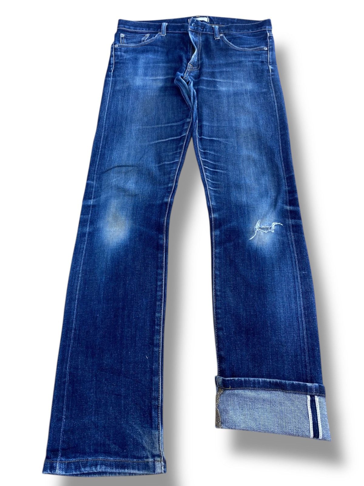 Uniqlo Uniqlo X Selvedge Whiskers Style Ripped Jeans Size US 33 - 1 Thumbnail
