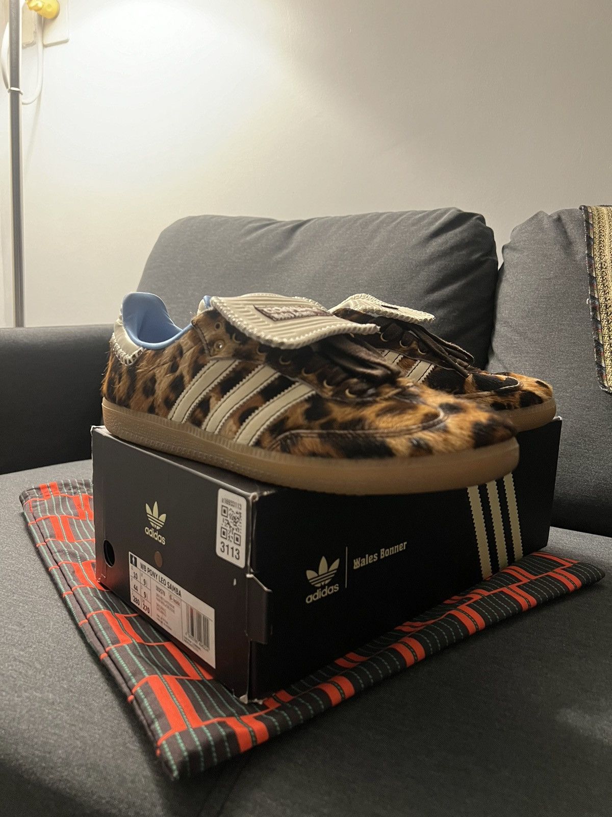 adidas gazelle silver green womens adidas x Wales Bonner Pony Leo Samba (Dark Brown / White) main image 0