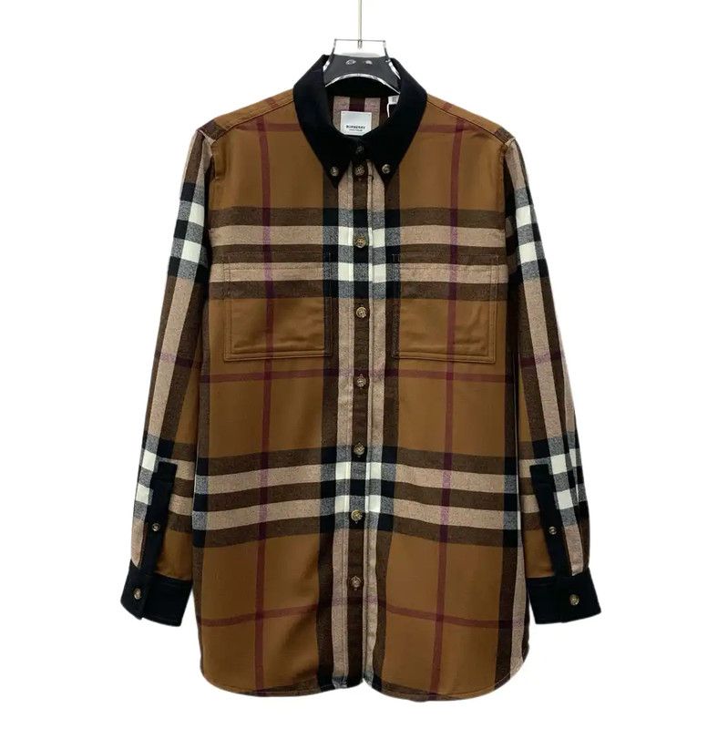 Burberry Burberry Deep Brown Wool Women's Shirt Size M / US 6-8 / IT 42-44 - 1 Thumbnail