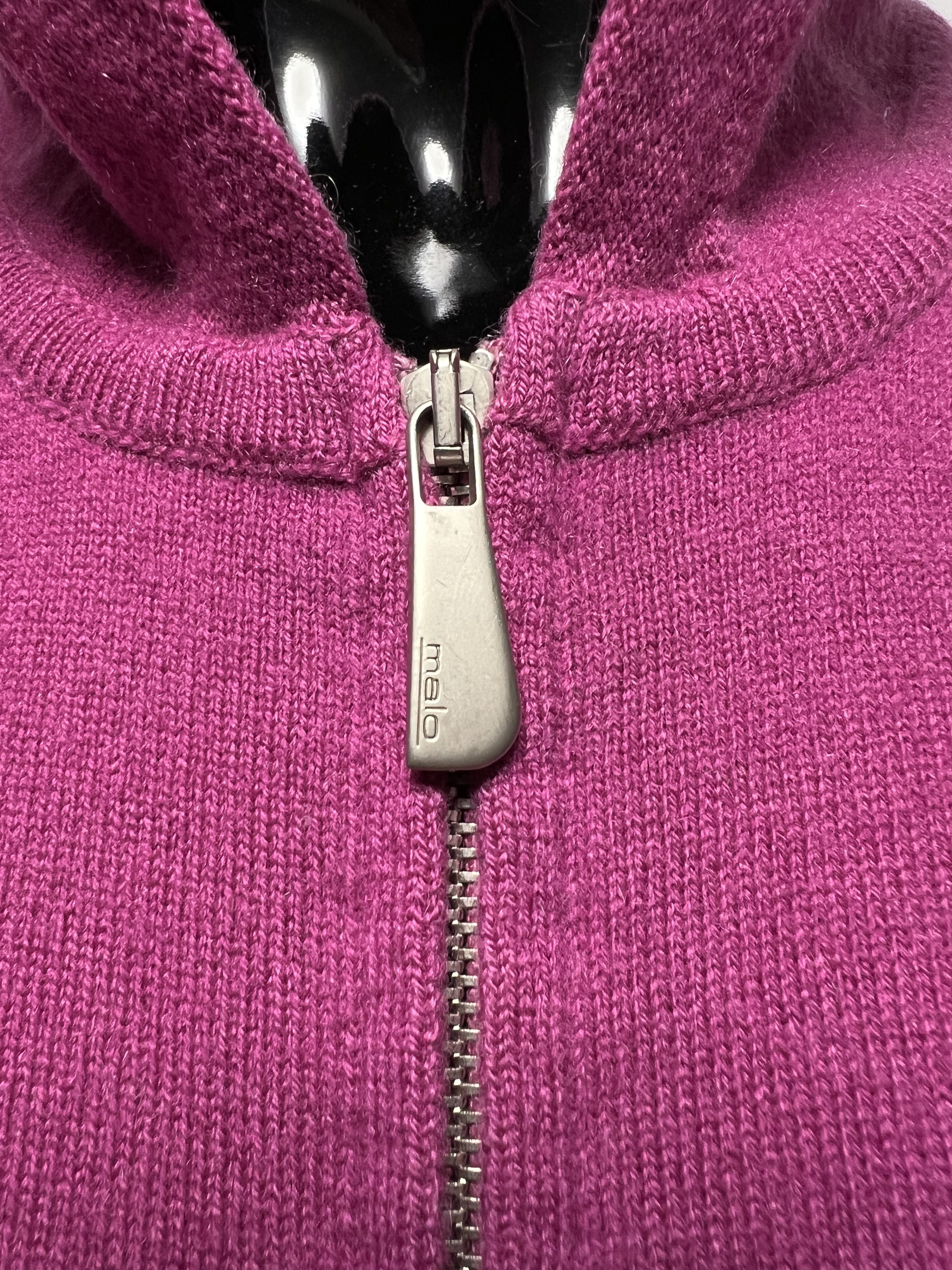 Malo Malo Women’s Fuchsia 100% Cashmere Full Zip Hoodie Size IT44 Size M / US 6-8 / IT 42-44 - 7 Thumbnail