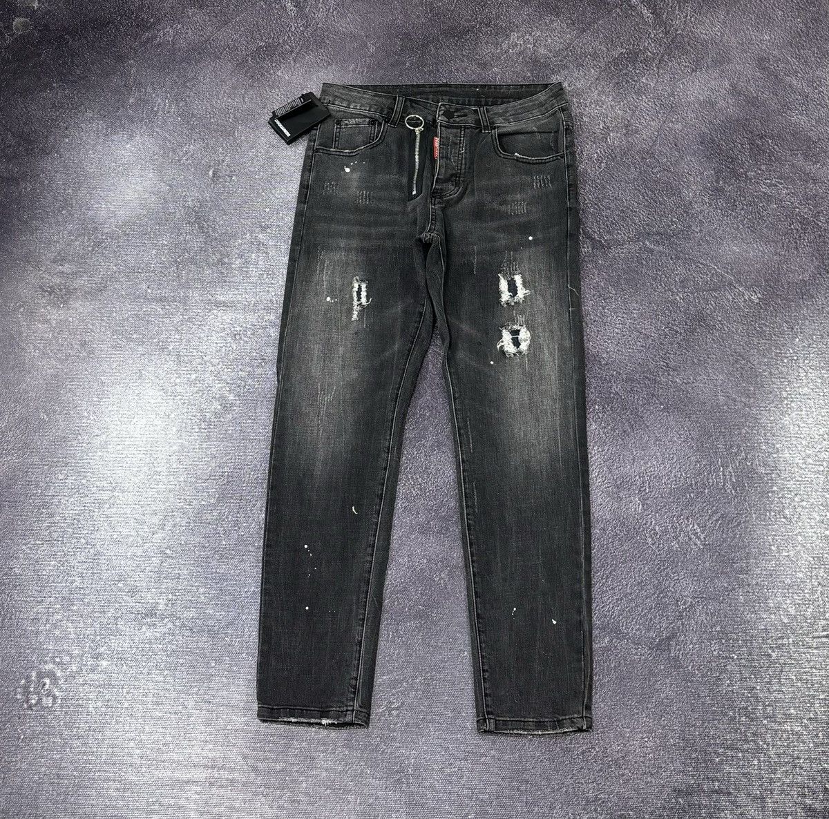 Dsquared2 Dsquared2 Distressed Denim NEW Black Luxury Slim Jeans Size US 30 / EU 46 - 1 Thumbnail