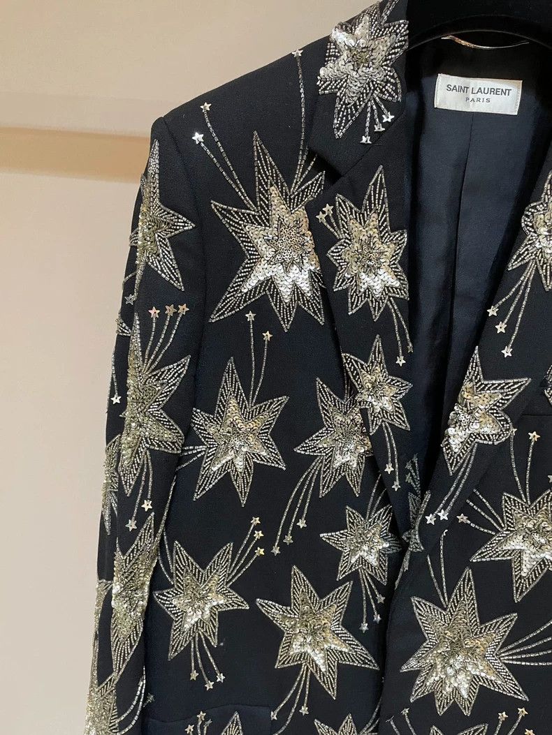 Saint Laurent Paris Saint laurent paris 2015 SS Black Fireworks blazer 2506-Nex Size 46R - 3 Thumbnail