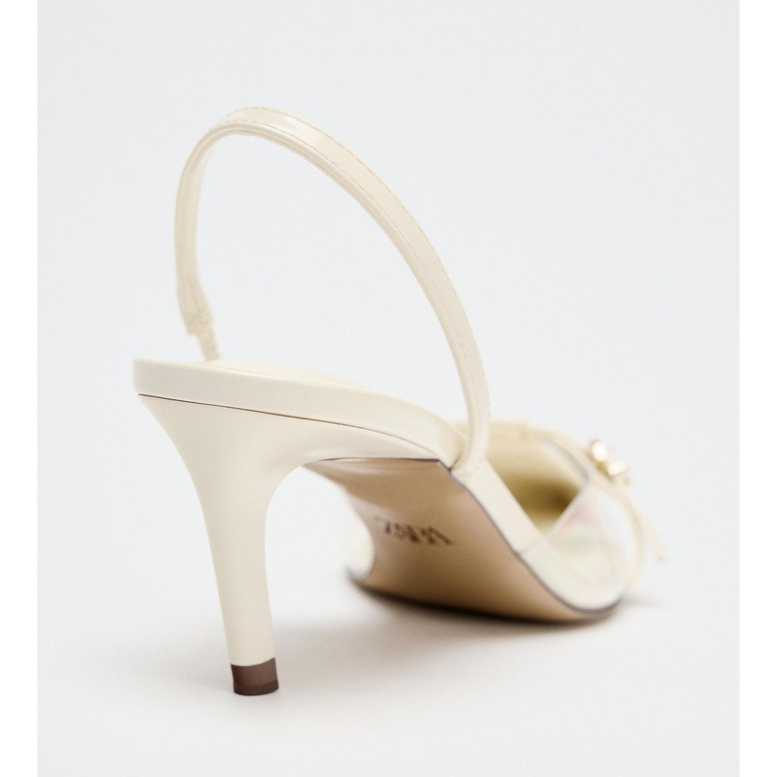 Zara Zara White Pointed Toe Slingback Heels NWT Size US 9 / IT 39 - 20 Thumbnail
