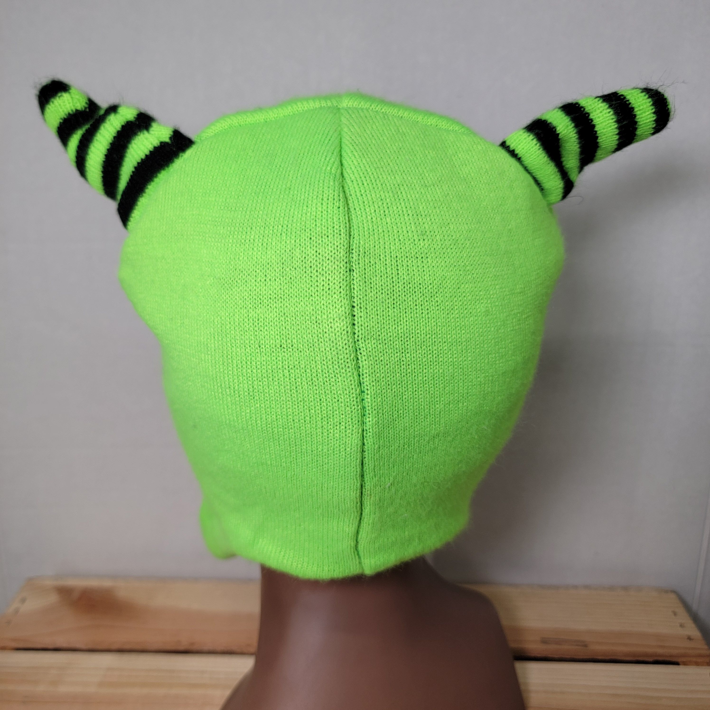 Japanese Brand Green Knit Monster Beanie w/ Horns - Size OSFM Size ONE SIZE - 4 Thumbnail