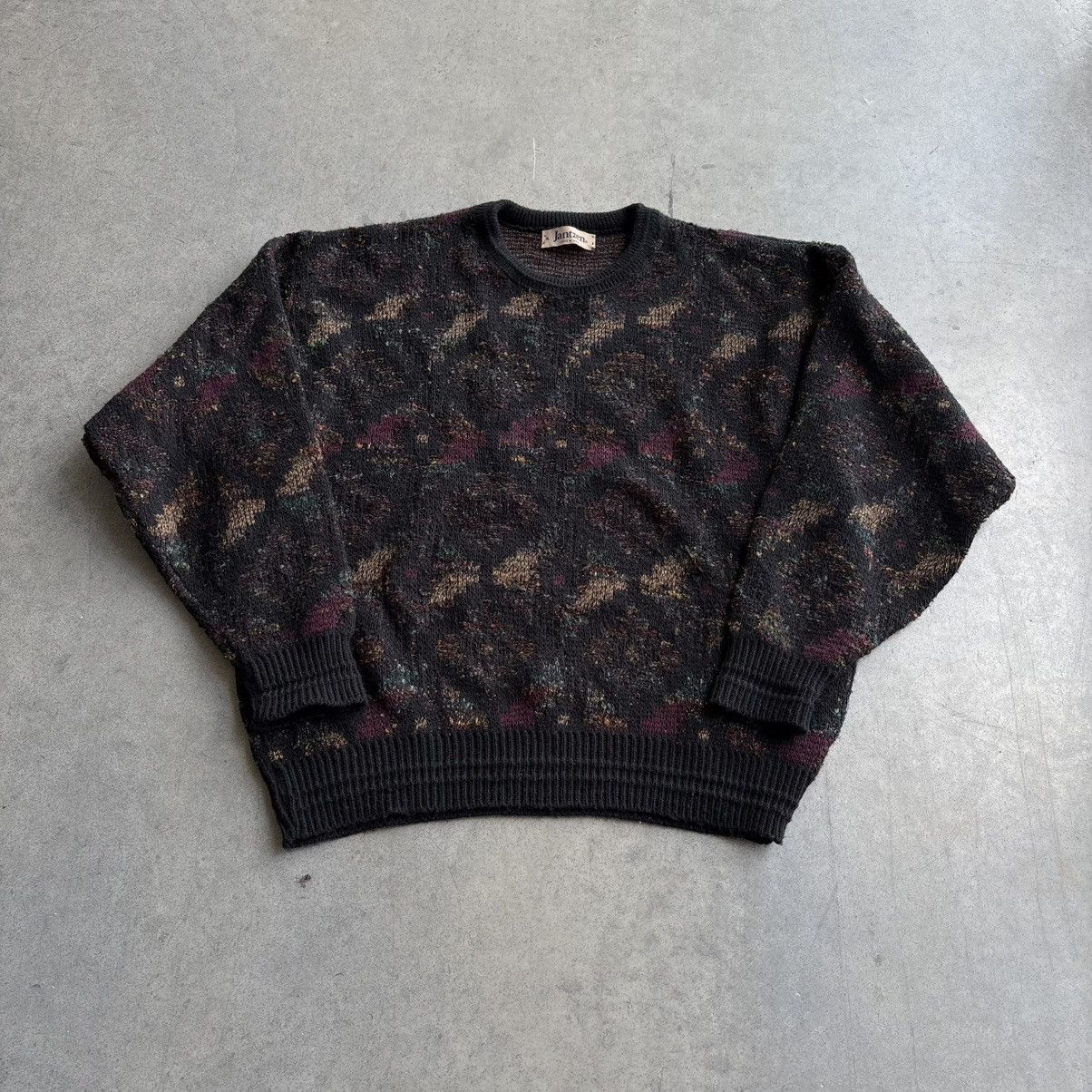 Jantzen Crazy Vintage 80's Jantzen Knit Sweater Maroon & Green L. Size US L / EU 52-54 / 3 - 3 Thumbnail