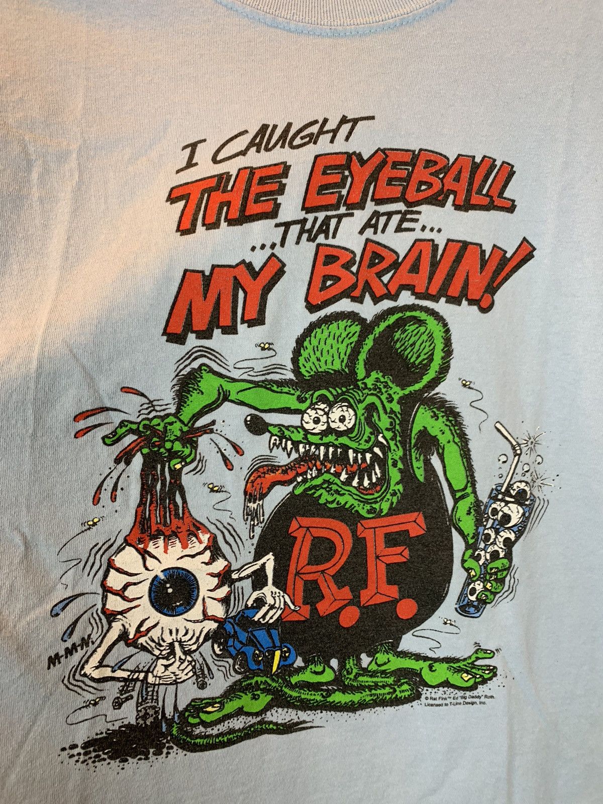 Vintage *RARE* Vintage Rat Fink The Eyeball That Ate My Brain Shirt Size US L / EU 52-54 / 3 - 3 Thumbnail