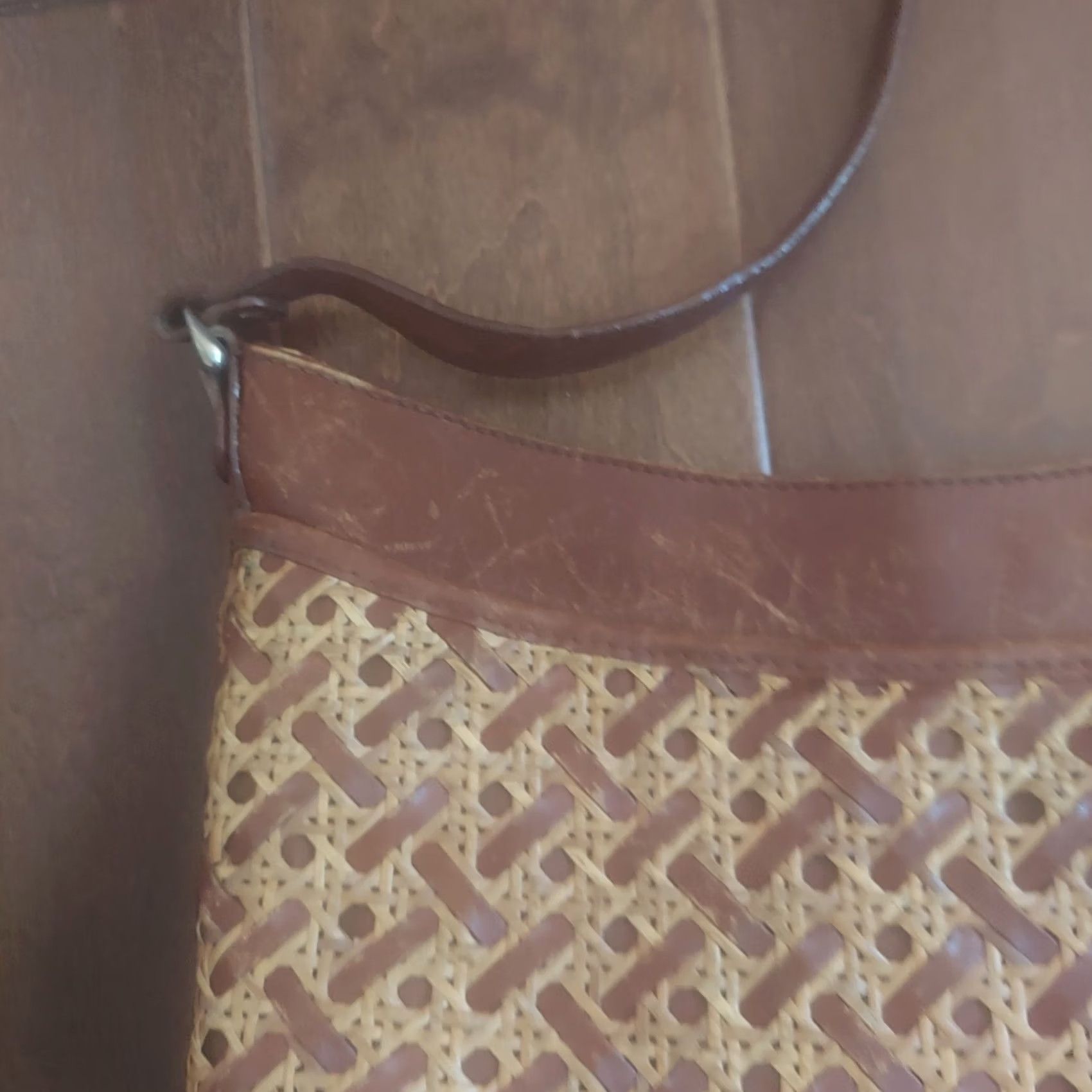Etienne Aigner VINTAGE Etienne Aigner Shoulder Bag Womens Small Brown Straw Woven Leather Trim 90s Purse Size ONE SIZE - 6 Thumbnail