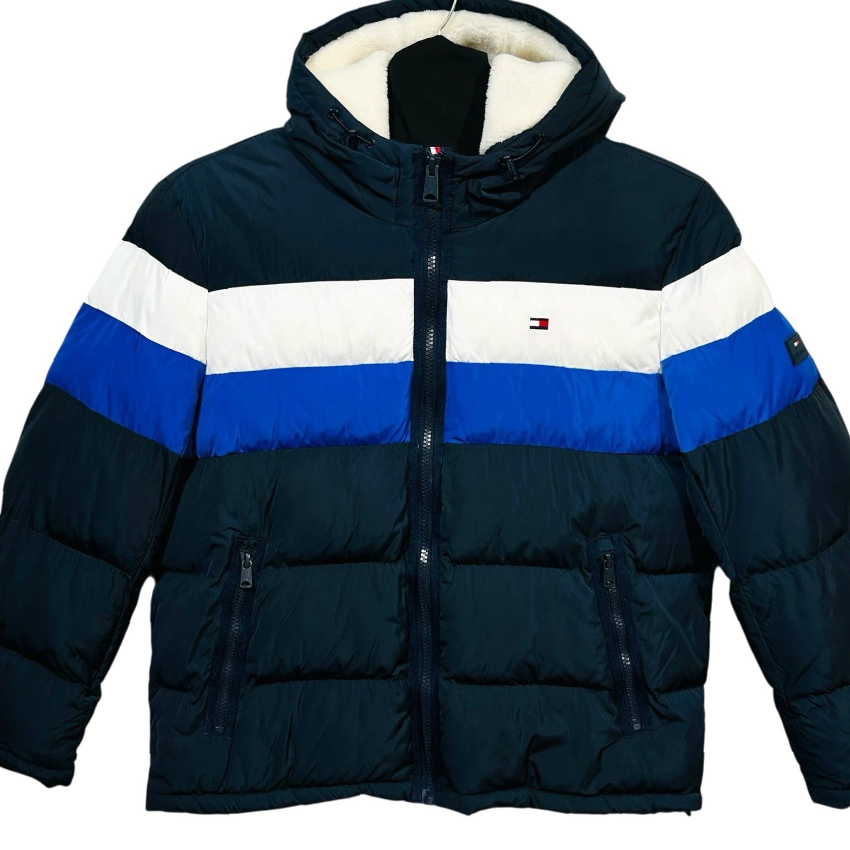 Tommy Hilfiger Tommy Hilfiger Men’s Hooded Puffer Jacket XL Blue Quilted Winter Coat Jacket Size US XL / EU 56 / 4 - 3 Thumbnail