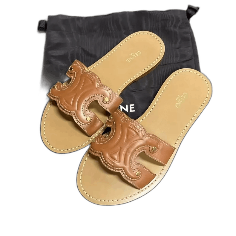 Celine Celine Brown Slip-On Sandals Size 36/37.5 Size US 5.5 / EU 38 - 1 Thumbnail