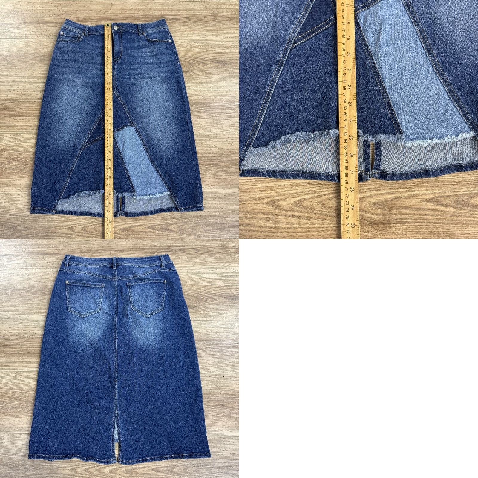 Denime VINTAGE Est 1946 Denim Skirt A-Line Knee Length Size 10 Blue Women's Short/Med Patchwork 1940s-Modern Size 32" / US 10 / IT 46 - 8 Thumbnail