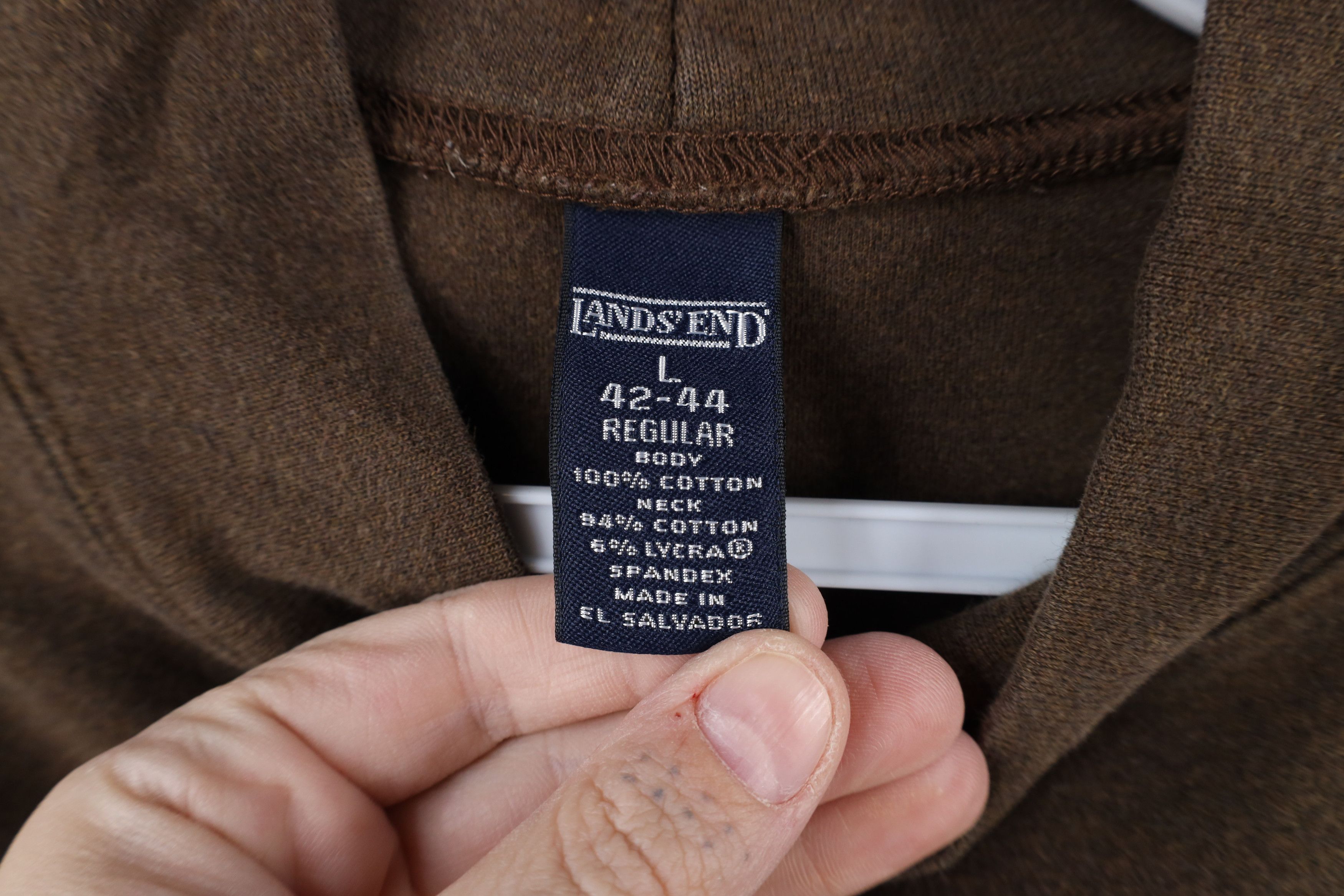 Lands' End × Vintage Vintage 90s Lands End Mock Neck Long Sleeve T-Shirt Brown Size US L / EU 52-54 / 3 - 4 Thumbnail