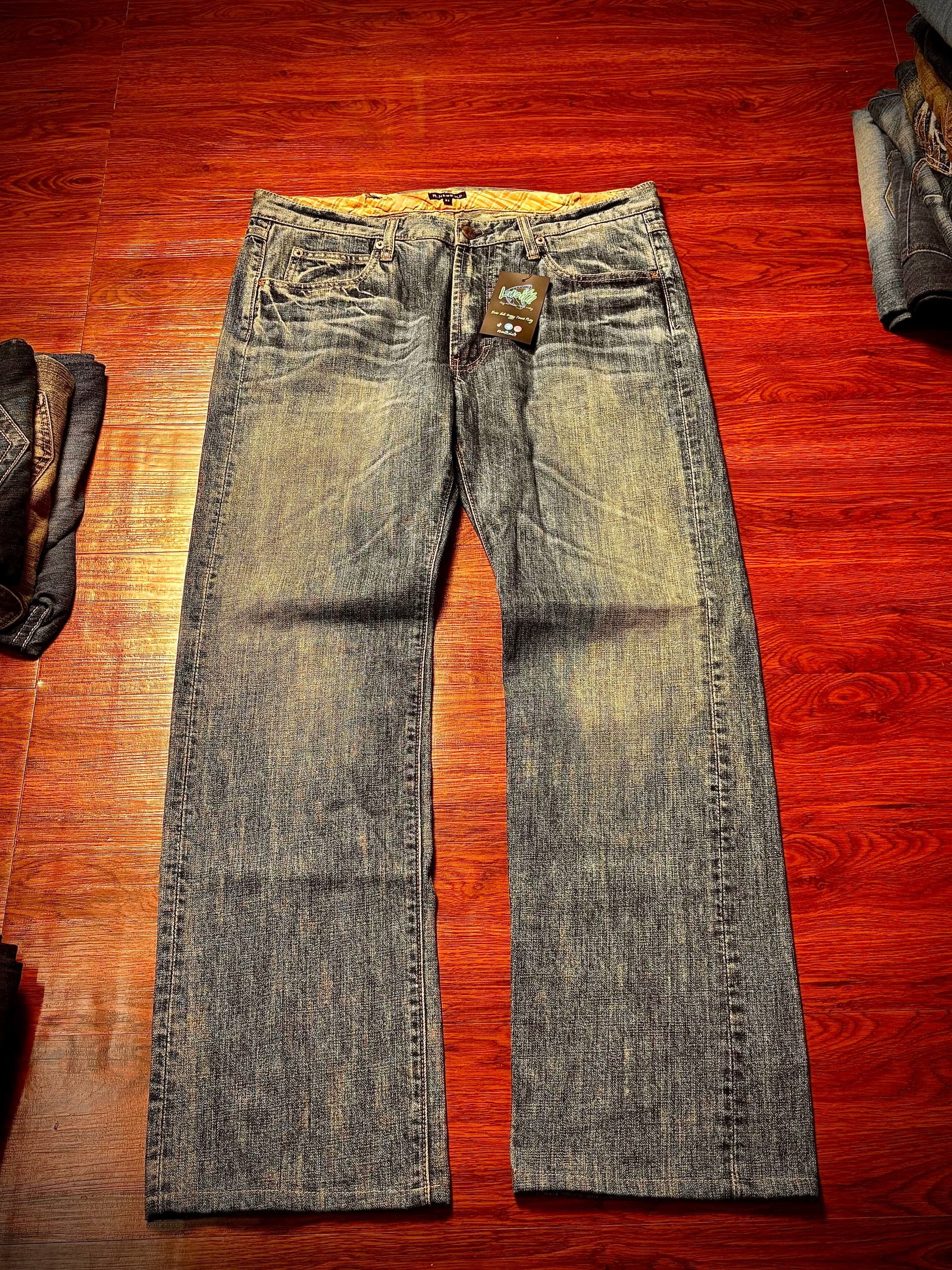 If Six Was Nine Vintage 00s R. Newbold Heavy Fade Distressed Denim Pants Size 34" / US 12 / IT 48 - 2 Thumbnail