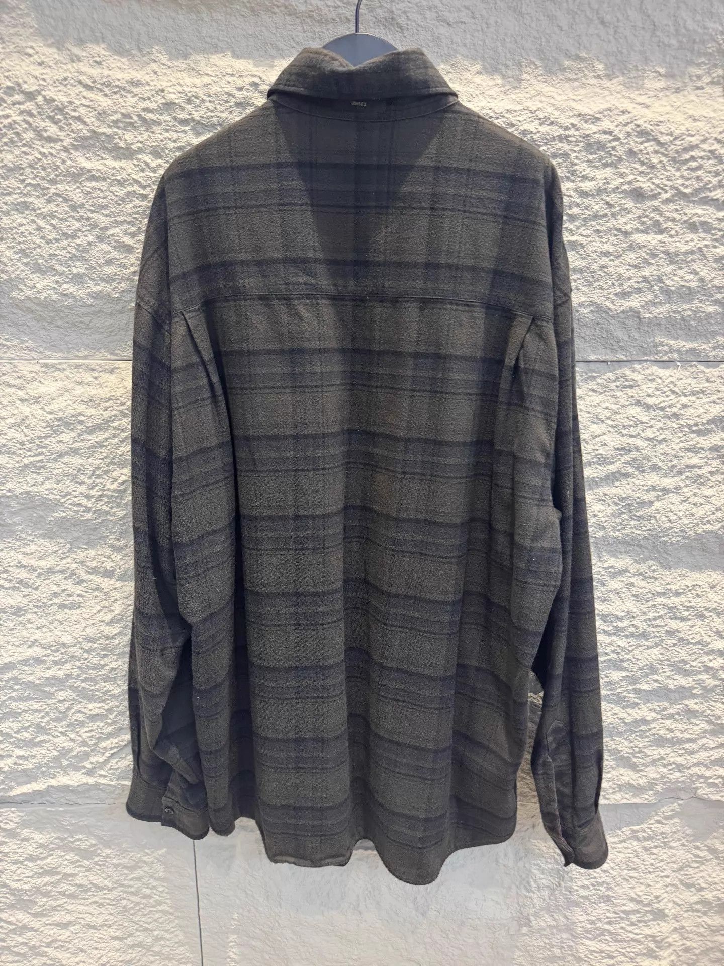 Balenciaga Balenciaga Double-Faced Checked Unisex Shirt S Burgundy/Gray Size US S / EU 44-46 / 1 - 3 Thumbnail