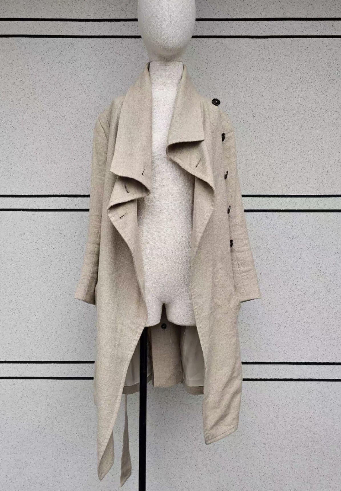 Ann Demeulemeester Ann Demeulemeester linen wool coat, trench coat Size S / US 4 / IT 40 - 4 Thumbnail