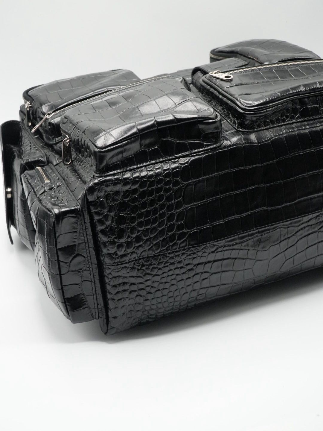 Balenciaga Balenciaga Black Croc Embossed Big Superbusy Sling Bag Size ONE SIZE - 4 Thumbnail