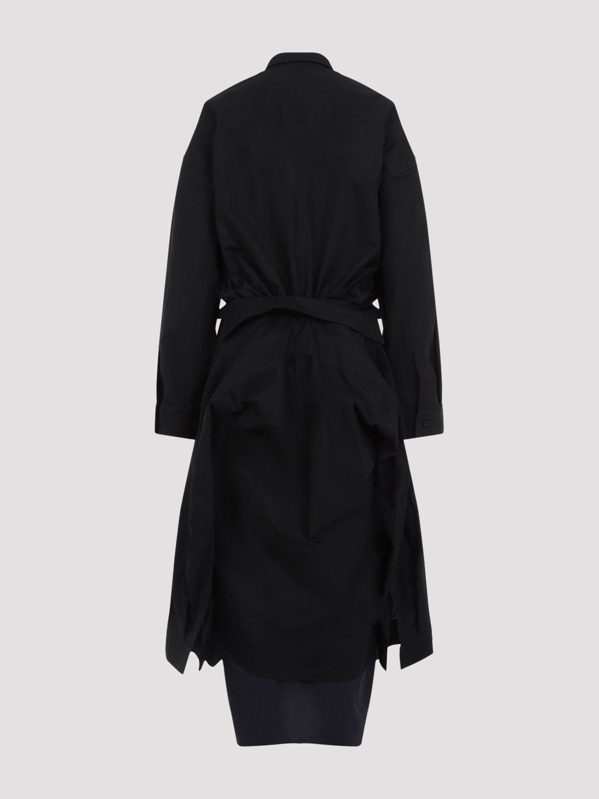 Balenciaga oc11z0426 Maxi Patched Shirt Dress in Black Size L / US 10 / IT 46 - 2 Thumbnail