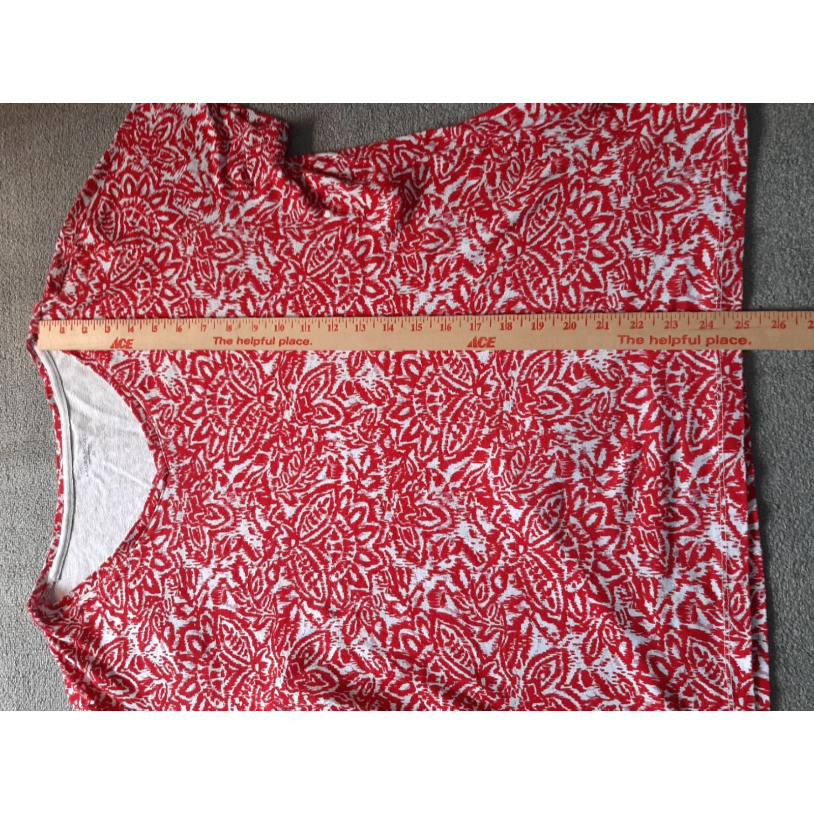 Vintage Laura Scott Short Sleeve Shirt Womens XL Red White Top Size XL / US 12-14 / IT 48-50 - 4 Thumbnail