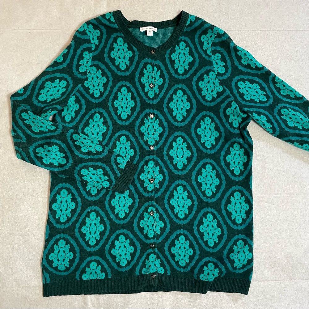 Isaac Mizrahi Isaac Mizrahi Live! Medallion Jacquard Cotton Blue Green Ca Size XXL / US 16-18 / IT 52-54 - 5 Thumbnail