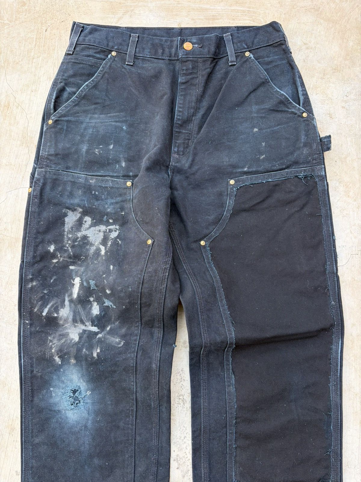 Carhartt Vintage 00s Carhartt Double Knee Pant Distressed Paint Size US 33 - 2 Thumbnail