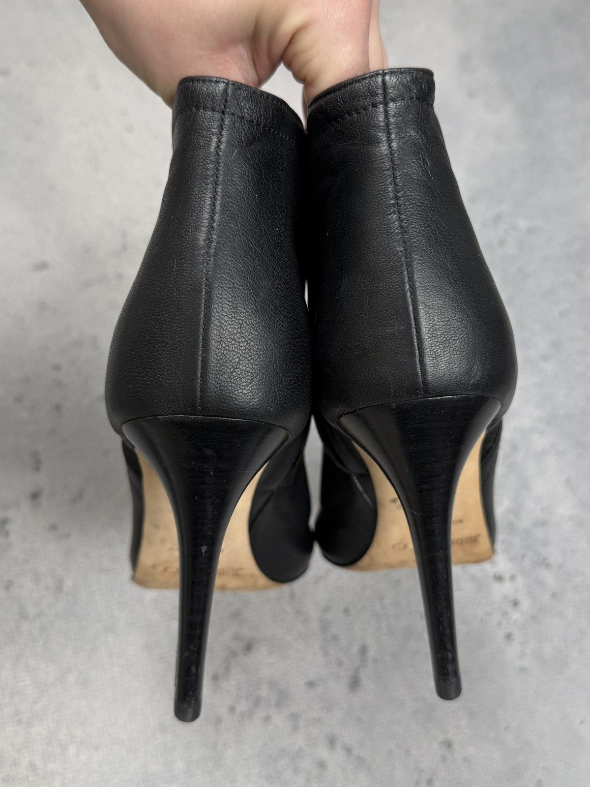 Jimmy Choo Jimmy Choo Black Leather Ankle Boots Stiletto Heels Italy Size US 7 / IT 37 - 2 Thumbnail