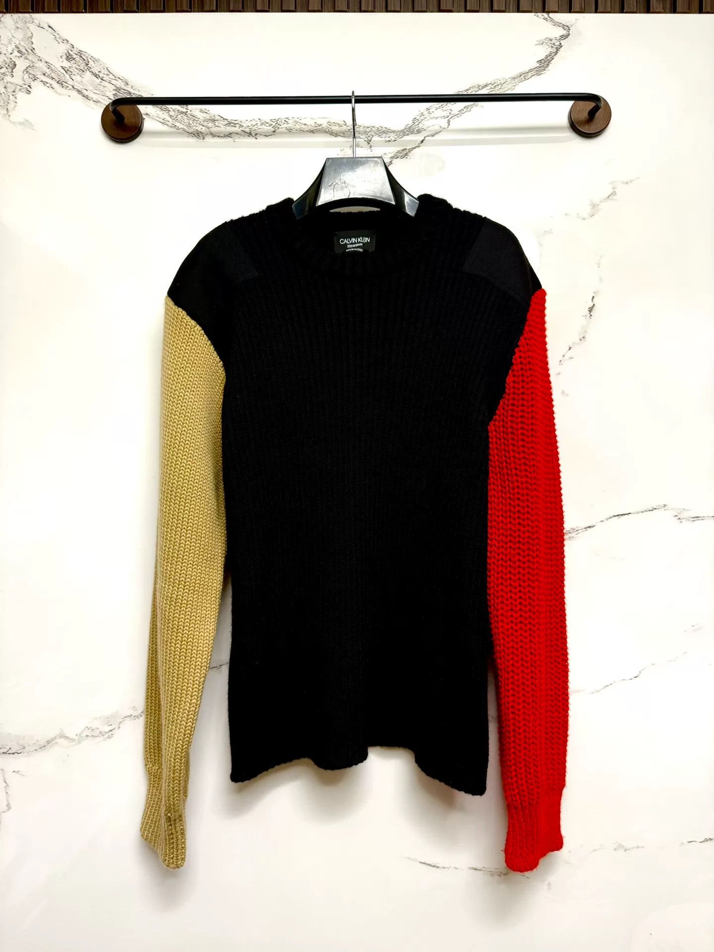 Calvin Klein 205W39NYC Calvin Klein Color Block Wool Sweater Size L / US 10 / IT 46 - 1 Thumbnail