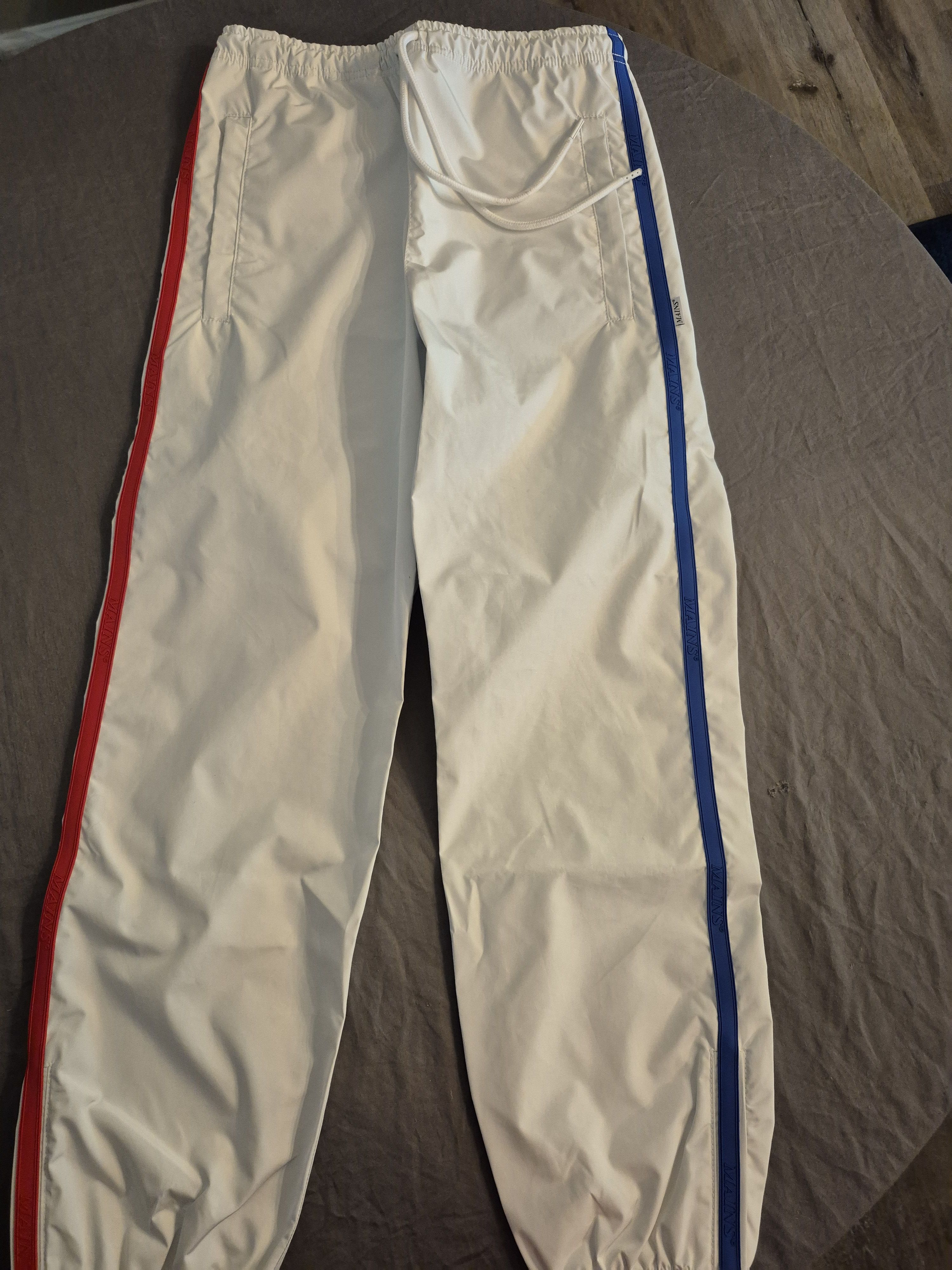 MAINS Mains White Striped Track Pants Size XS BNWT Size US 28 / EU 44 - 1 Thumbnail