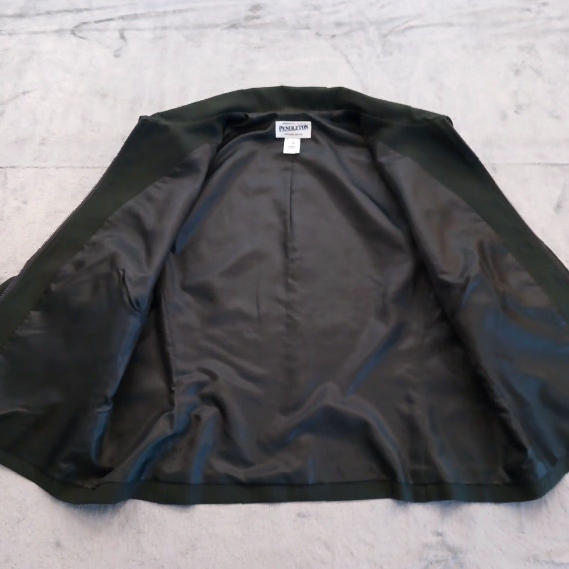 Pendleton Pendleton Jacket Womens Size 14 Green Collared Full Zip Lined Wool Solid Long Sleeve Zip Women 14 Green Lined Jacket Clothing Pendleton Women's Jacket Size XL / US 12-14 / IT 48-50 - 5 Thumbnail