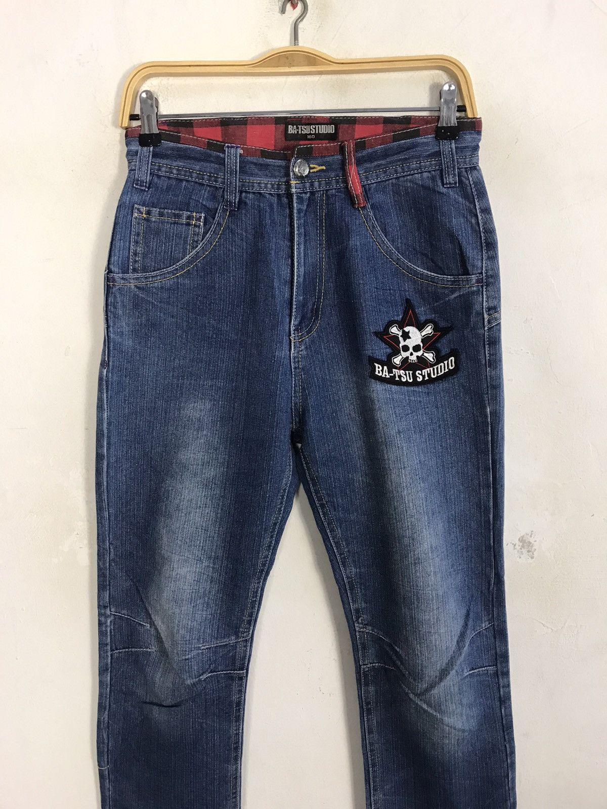 Japanese Brand Bat-su Studio Indigo Denim Back Chekered Printed Size US 28 / EU 44 - 3 Thumbnail