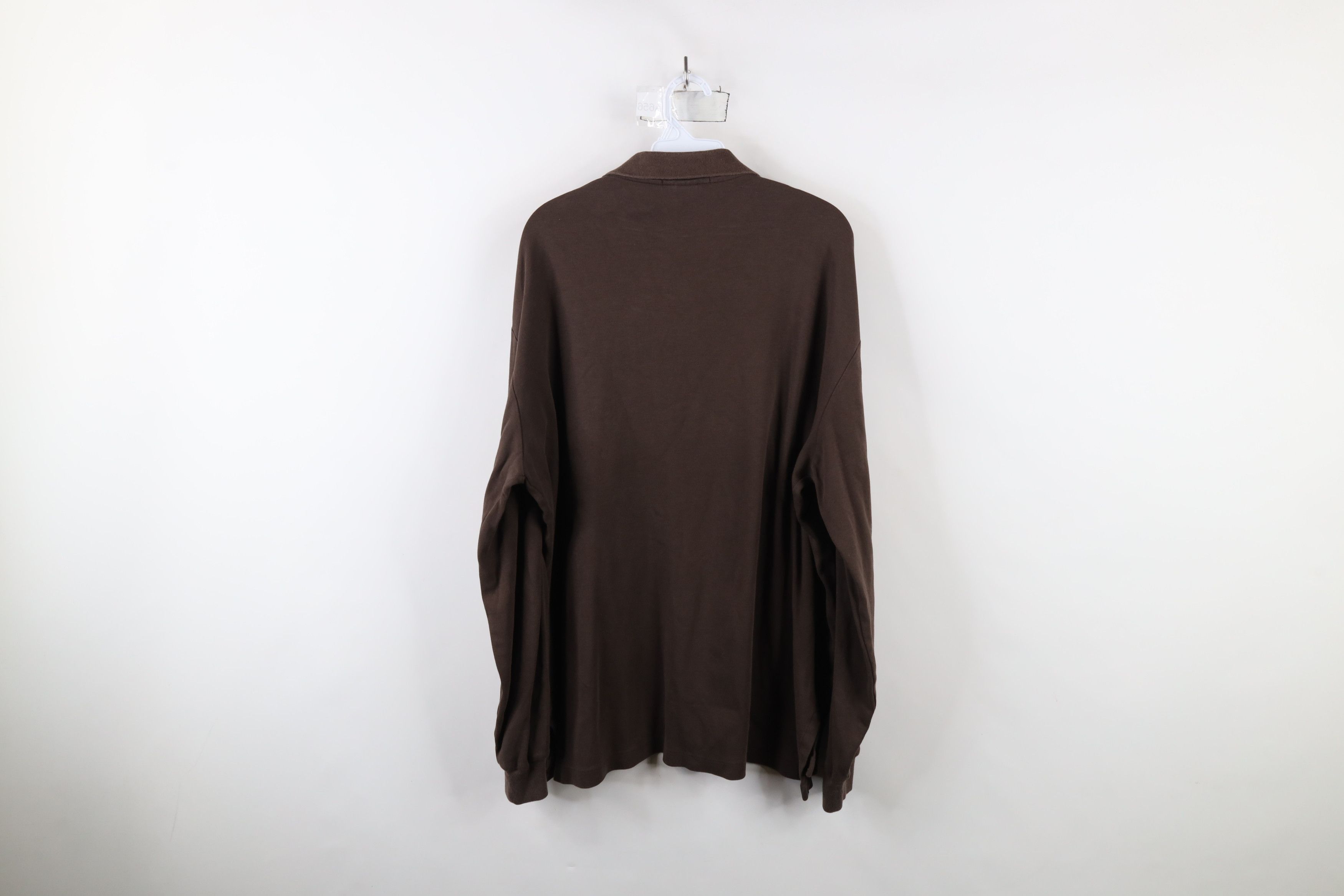 Ralph Lauren × Vintage Vintage 90s Ralph Lauren Touch Cotton Long Sleeve Polo Brown Size US XL / EU 56 / 4 - 13 Thumbnail