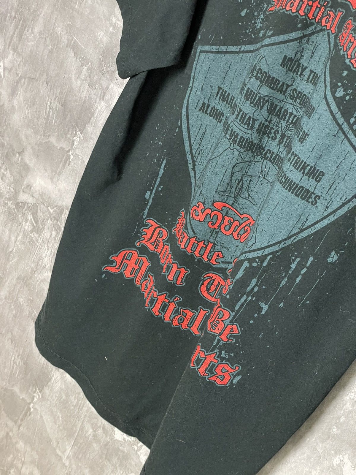Band Tees × Japanese Brand × Vintage Vintage Y2K Muay Thai Boxing Double Sided T-Shirt Size US L / EU 52-54 / 3 - 18 Thumbnail