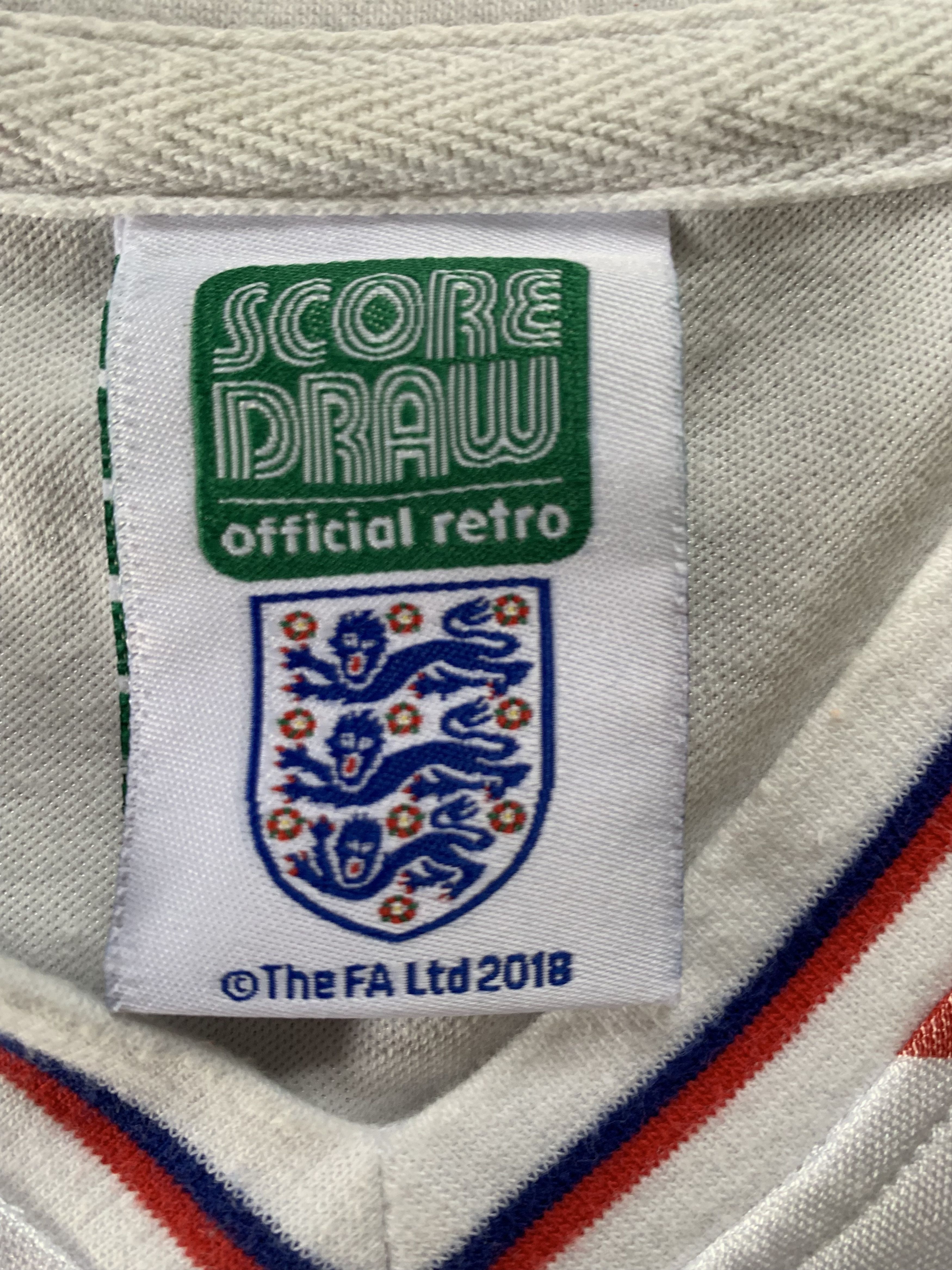 Vintage Vintage Score Draw England White 2018 T-Shirt Size US L / EU 52-54 / 3 - 6 Thumbnail