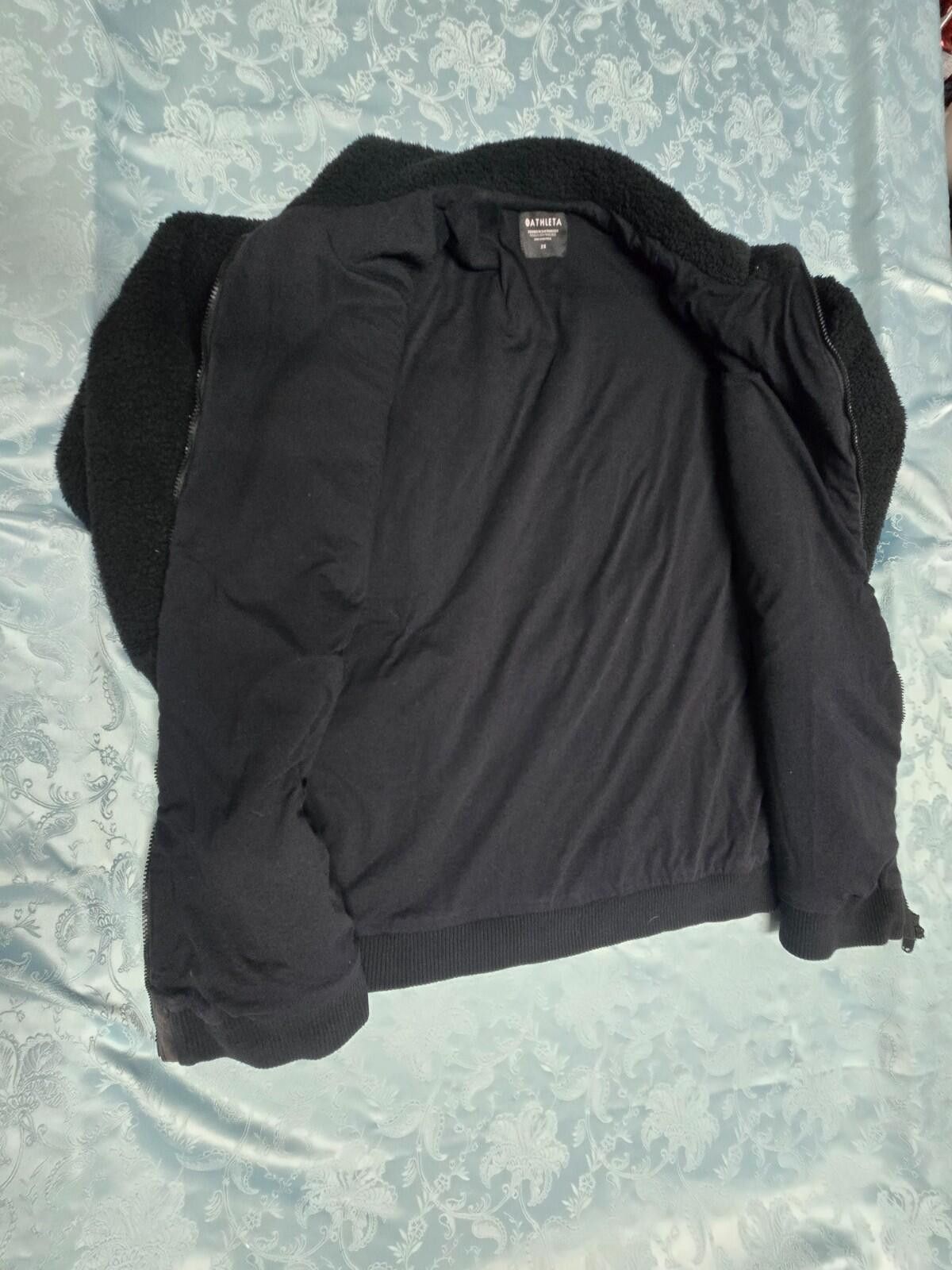Other Athleta 2X WMS Tugga Sherpa Coat Black Cozy Full Zipper Size XXL / US 16-18 / IT 52-54 - 5 Thumbnail
