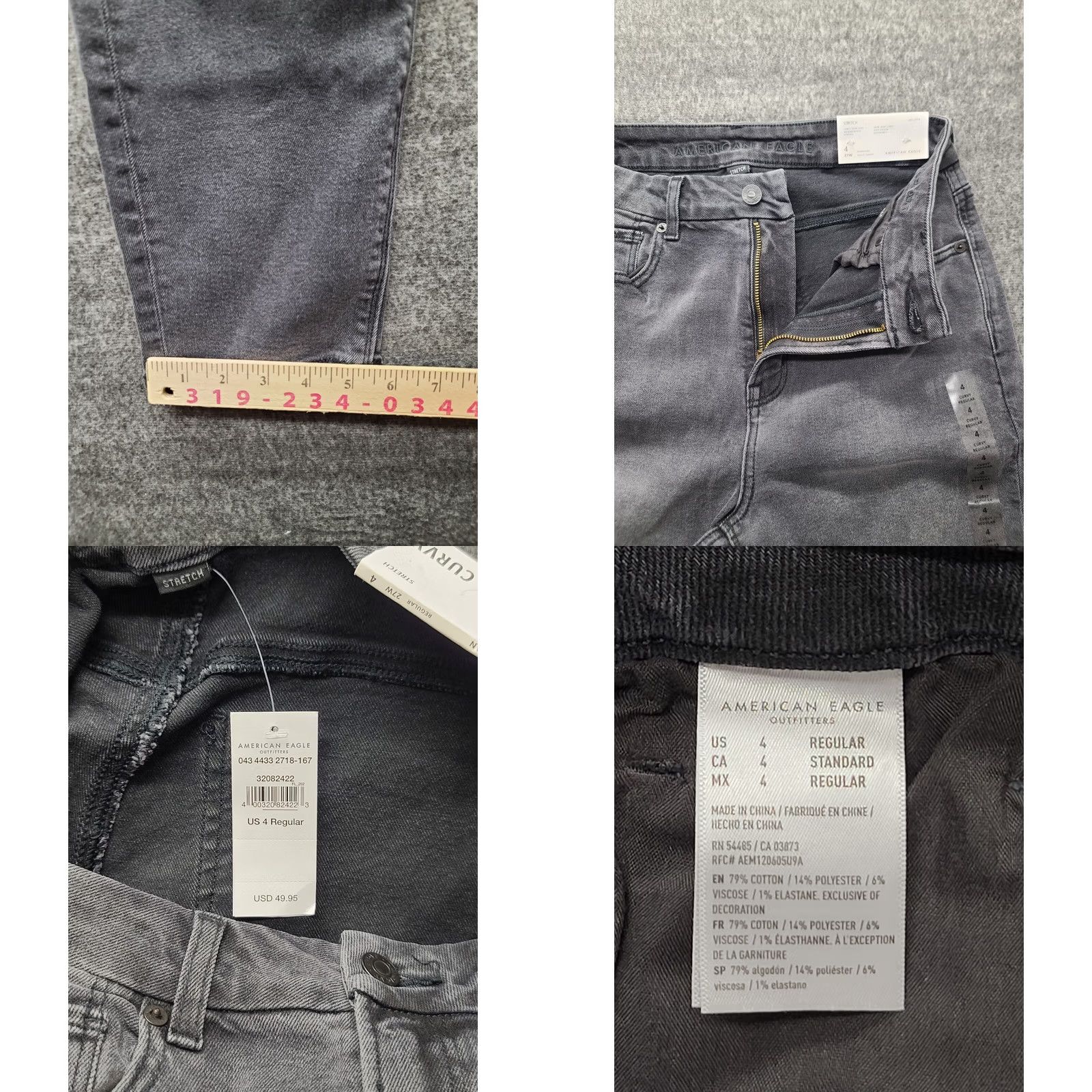 American Eagle Outfitters VINTAGE American Eagle Outfitters Jeans Womens 4 Curvy Mom High Rise Distressed Stretch 90s Grunge Black Denim 5-Pocket Women Mens? Size 27" / US 4 / IT 40 - 8 Thumbnail