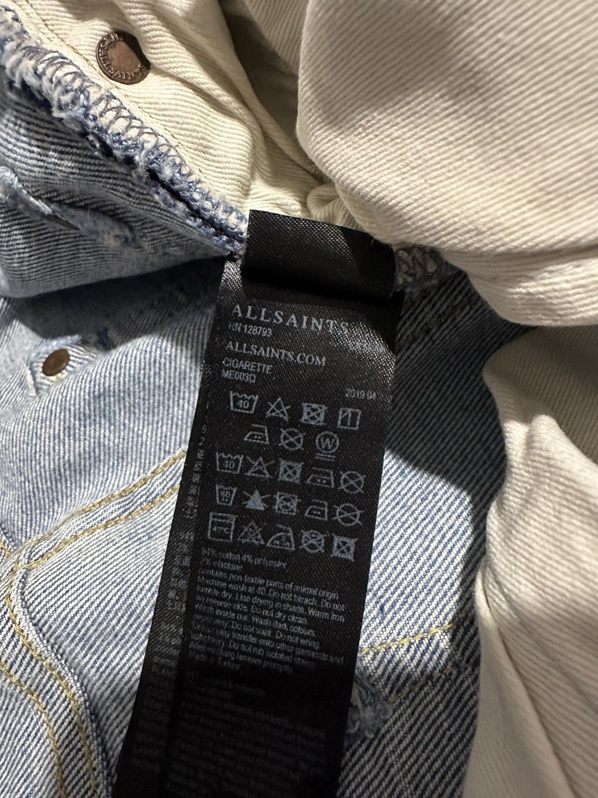 Allsaints All Saints Denim Cigarette Light Blue Size US 30 / EU 46 - 6 Thumbnail