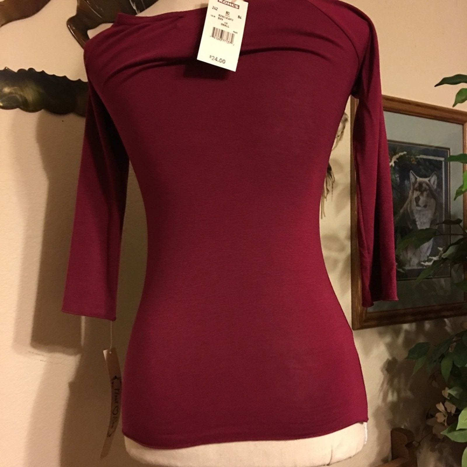 Other Next Era burgundy knot bust 3/4 sleeve top NWT S Size S / US 4 / IT 40 - 4 Thumbnail