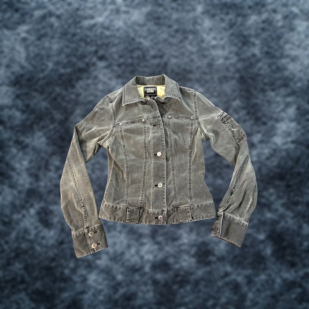 Guess VINTAGE GUESS Denim Jacket Womens XS Green 90s Button Cotton Cargo Basic Jacket Mens? Size 26" / US 2 / IT 38 - 1 Thumbnail