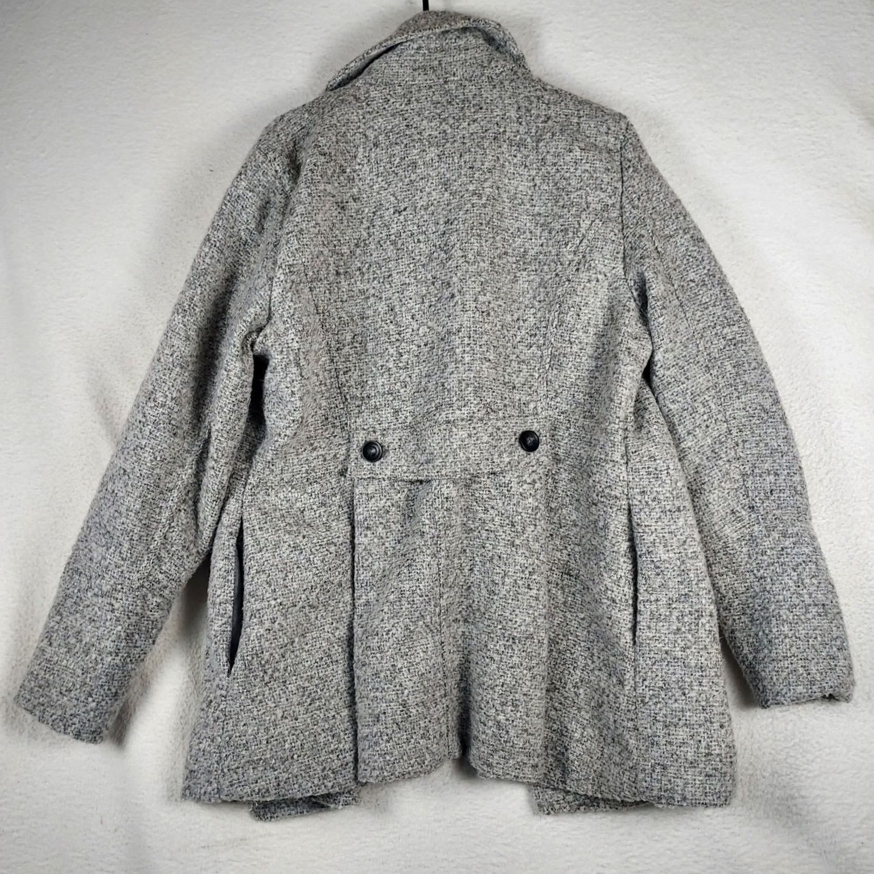 Vintage A New Day Womens Jacket Pea Coat Gray XL NWT Polyester Double Breasted Button - Casual Winter Fall Women Size XL / US 12-14 / IT 48-50 - 2 Thumbnail