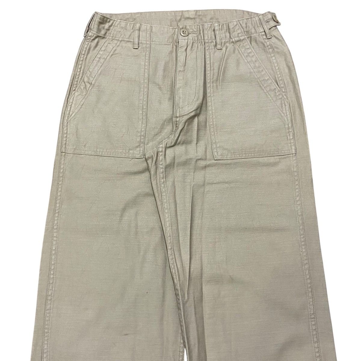 Japanese Brand Musinsa Standard Sateen Fatigue Pants - Beige / Khaki Size US 29 - 6 Thumbnail